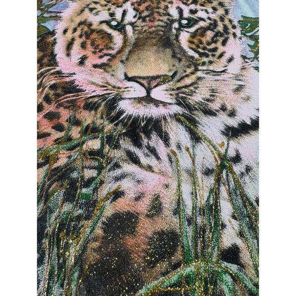 Tops - Vtg TieDye Leopard Puff Paint Shoulder Pads, Women's XXL TShirt, Made in USA